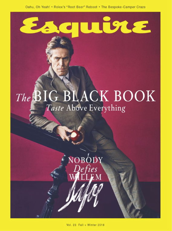Willem Defoe on cover of Esquire Big Black Book Fall-Winter 2018