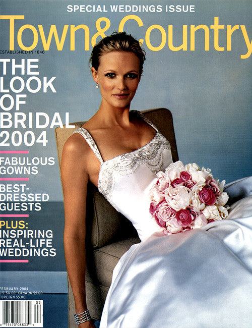 Bride on cover of Town & Country Magazine February 2004