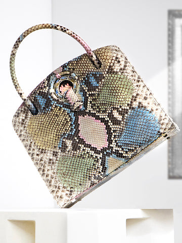 Pastel multi color python Annette Tote by Darby Scott