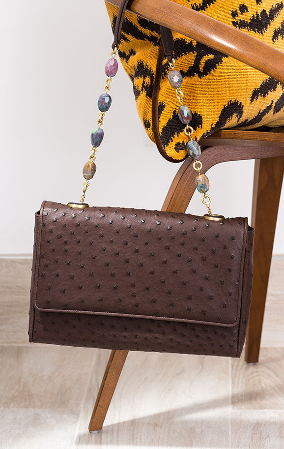 Chain & Jewel Handle on folder handbag