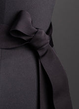 Close up of Black Silk Grosgrain Ribbon Belt, Wide - Darby Scott