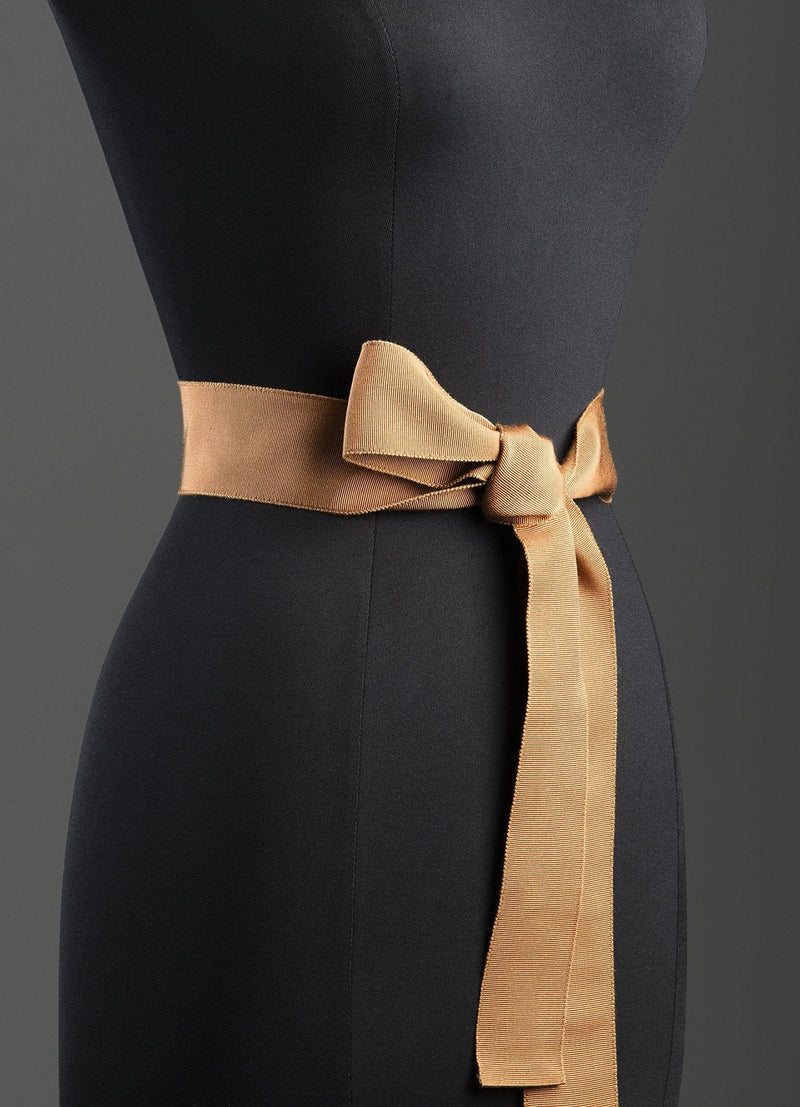 Terracotta Silk Grosgrain Ribbon Belt, Wide - Darby Scott