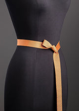Terracotta Silk Grosgrain Ribbon Belt, Narrow - Darby Scott