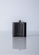 Back of black leather covered flask - Darby Scott