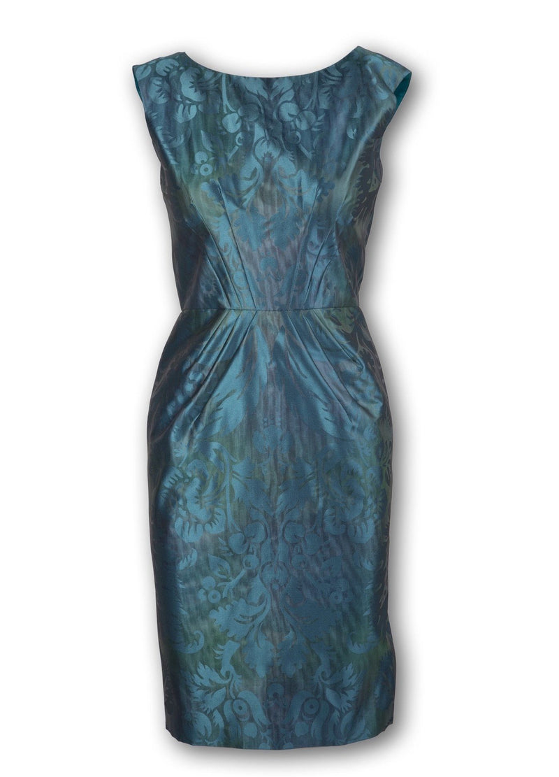 Turquoise Blue classic sleeveless Taffeta Chemise - Darby Scott