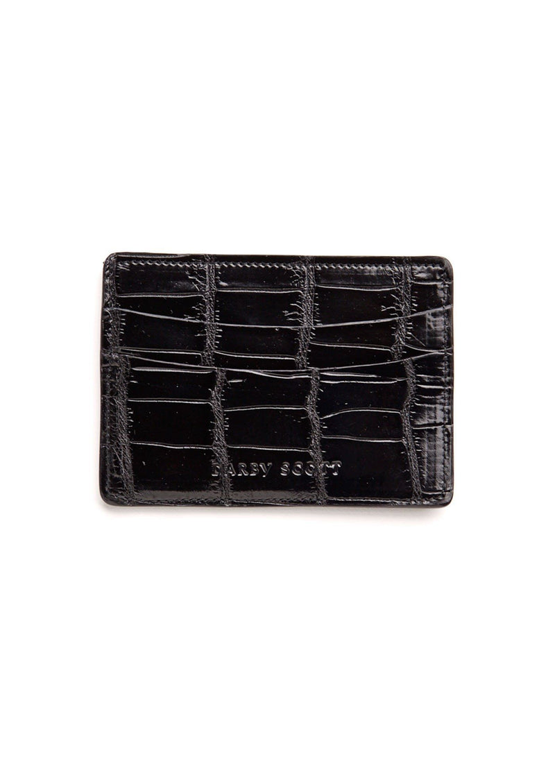 Back view Black Crocodile Credit Card Case - Darby Scott