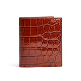 Cognac Exotic Crocodile Bi-Fold Euro Wallet - Darby Scott