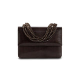 Exotic Lizard Iconic Mini Handbag in Brown with Smokey Topaz Necklace Handle - Darby Scott