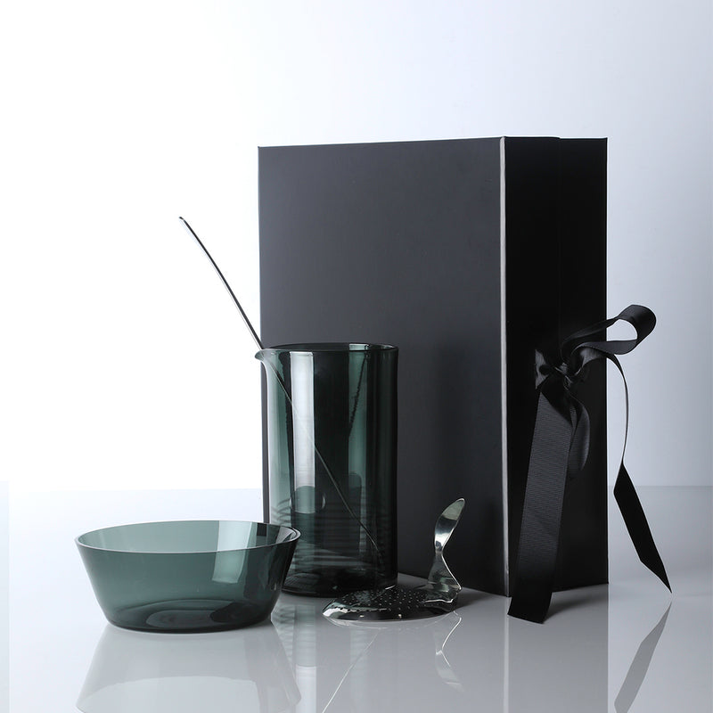 Dark Green Mixing Glass and Bowl Gift Set