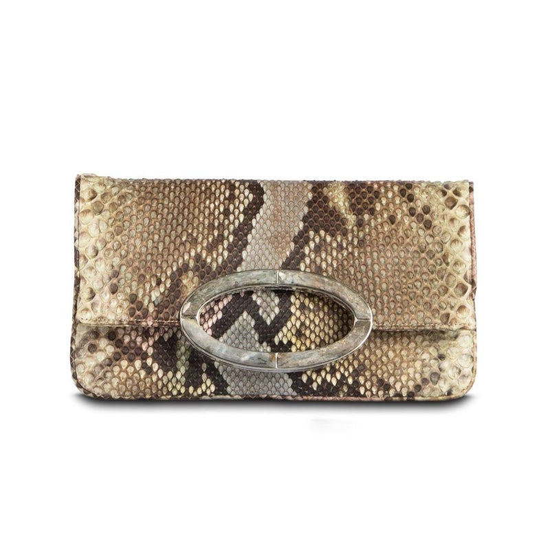 Pastel multi color Python Convertible fold over Clutch - Darby Scott