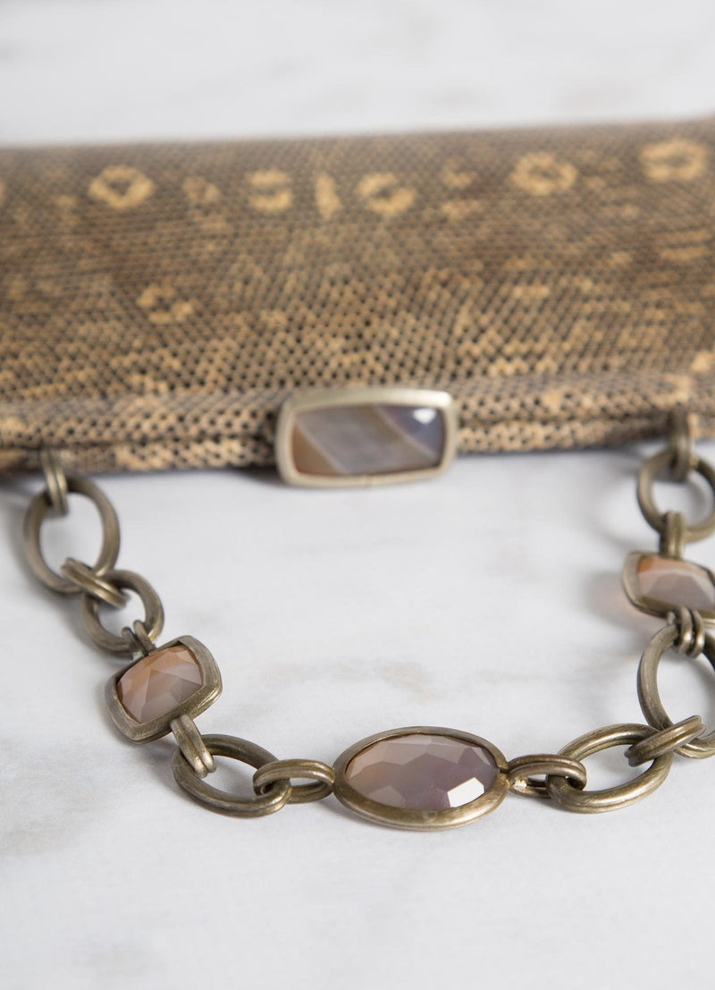 Cafe Ring Lizard Handbag Handle Detail- Darby Scott