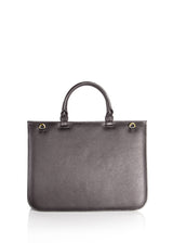 Back panel of brown leather top handle saddle handbag - Darby Scott