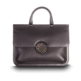 Brown Leather Jeweled Handbag, Sydney Convertible Satchel with Smokey Topaz Gemstones - Darby Scott