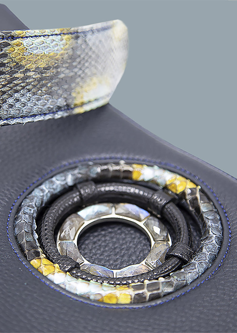 Close up of Grommet with Labradorite Gemstones - Darby Scott
