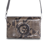 Genuine Python Jeweled Handbag, Anna Convertible Crossbody with Smokey Topaz Gemstones - Darby Scott