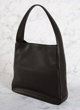 Back of Brown Leather Paige Hobo - Darby Scott