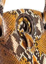 Close Up of Tiger Eye Gemstones on Annette Top Handle Tote - Darby Scott