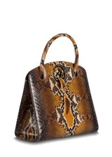 Side View of Cognac Annette Top Handle Tote - Darby Scott