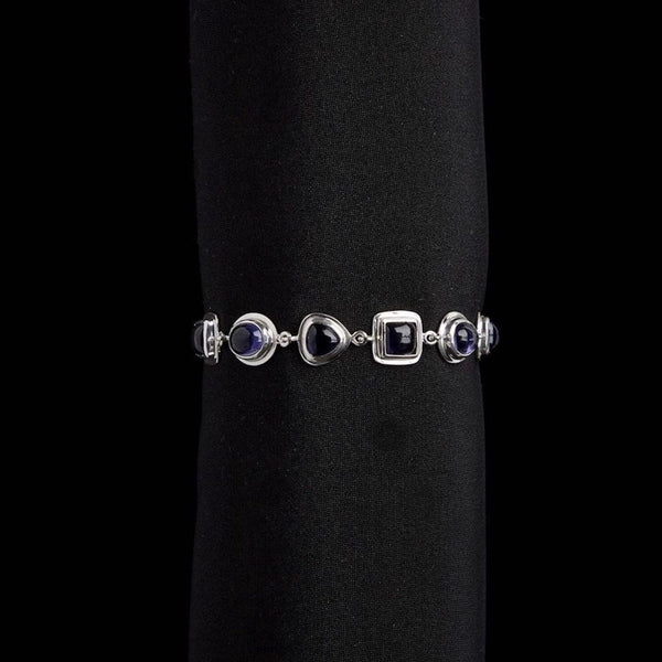 Iolite gemstone sterling silver bracelet - Darby Scott