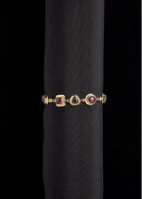 Bezel Set Garnet & Diamond Bracelet in 18K yellow gold - Darby Scott
