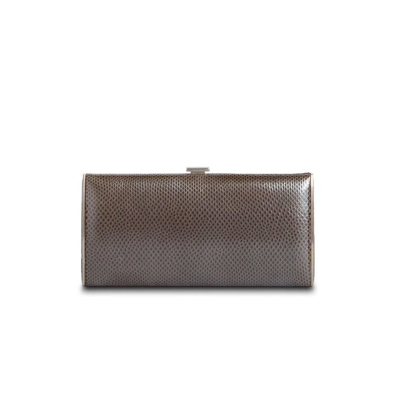 Grey Karung Box Wallet, Front View - Darby Scott