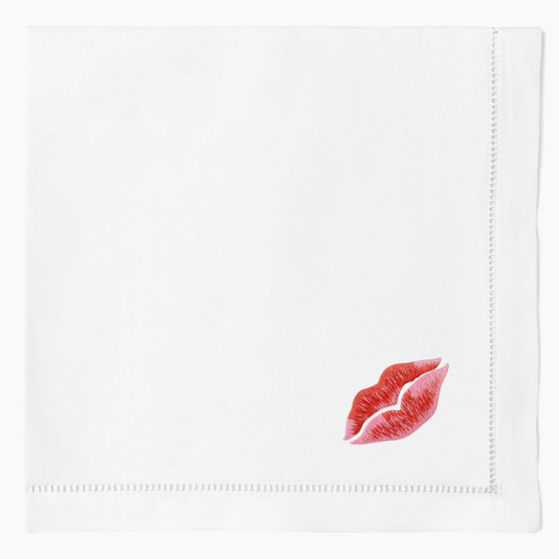 Cotton Napkin embroidered with KISS
