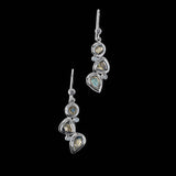 Labradorite diamond sterling earring mosaic 3 stone - Darby Scott   
