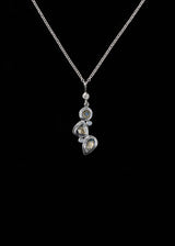 Labradorite diamond sterling necklace mosaic 3 stone - Darby Scott