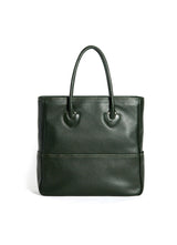 Back view of Dark Green Leather Essex Tote - Darby Scott