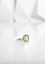 Lime Citrine Sterling Silver Ring 12MM Cushion Cut - Darby Scott