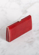 Red Lizard Box Wallet, Top View - Darby Scott
