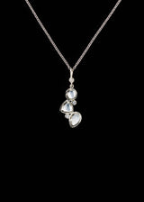 Moonstone diamond sterling necklace mosaic 3 stone - Darby Scott