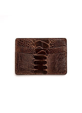 Brown Ostrich Leg Credit Card Case - Darby Scott