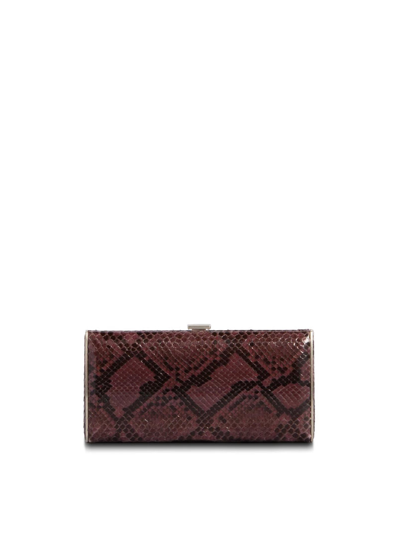 Berry Python Box Wallet, Front View - Darby Scott