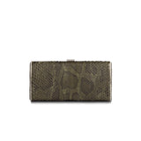 Green Python Box Wallet, front view - Darby Scott