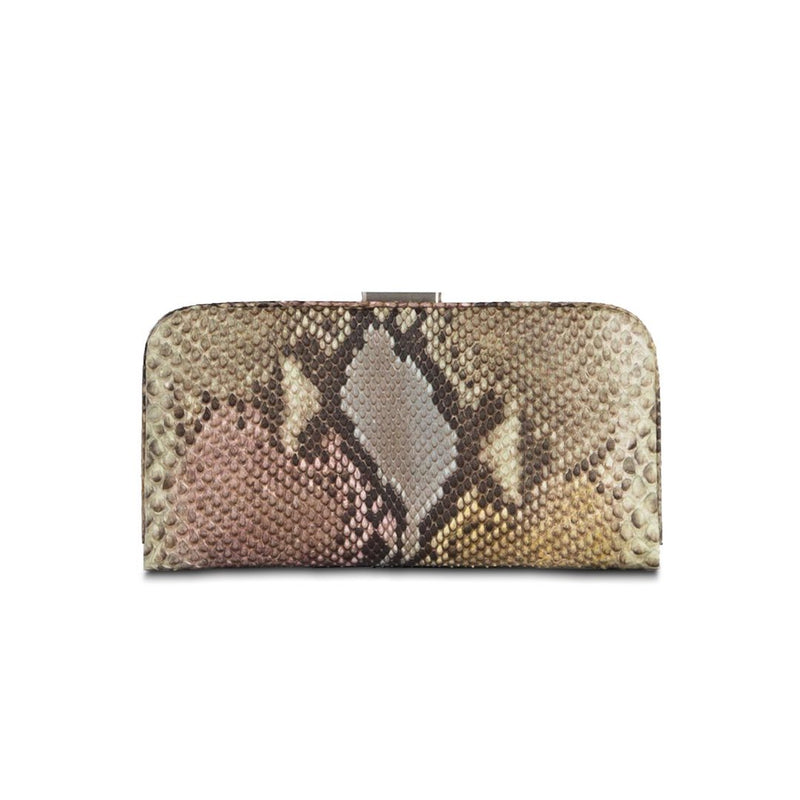 Front View of Slide Locking Wallet in Pastel Multi-colors - Darby Scott