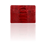 Red Ostrich Leg Credit Card Case - Darby Scott