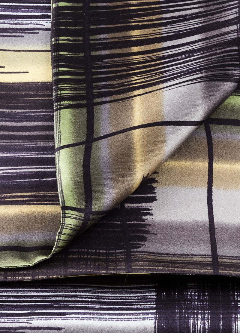 Purple Plaid Silk Scarf Detail - Darby Scott