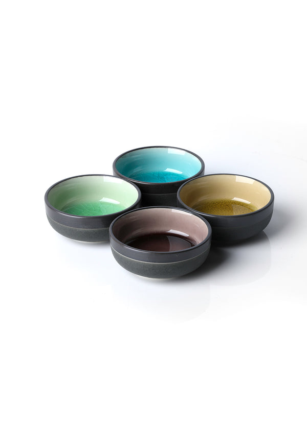 Crackle Porcelain Bowls in multi-colorss