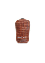 Shoehorn pouch in cognac crocodile - Darby Scott