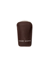 Back side of Brown Leather Pouch with Shoe Horn - Darby Scott