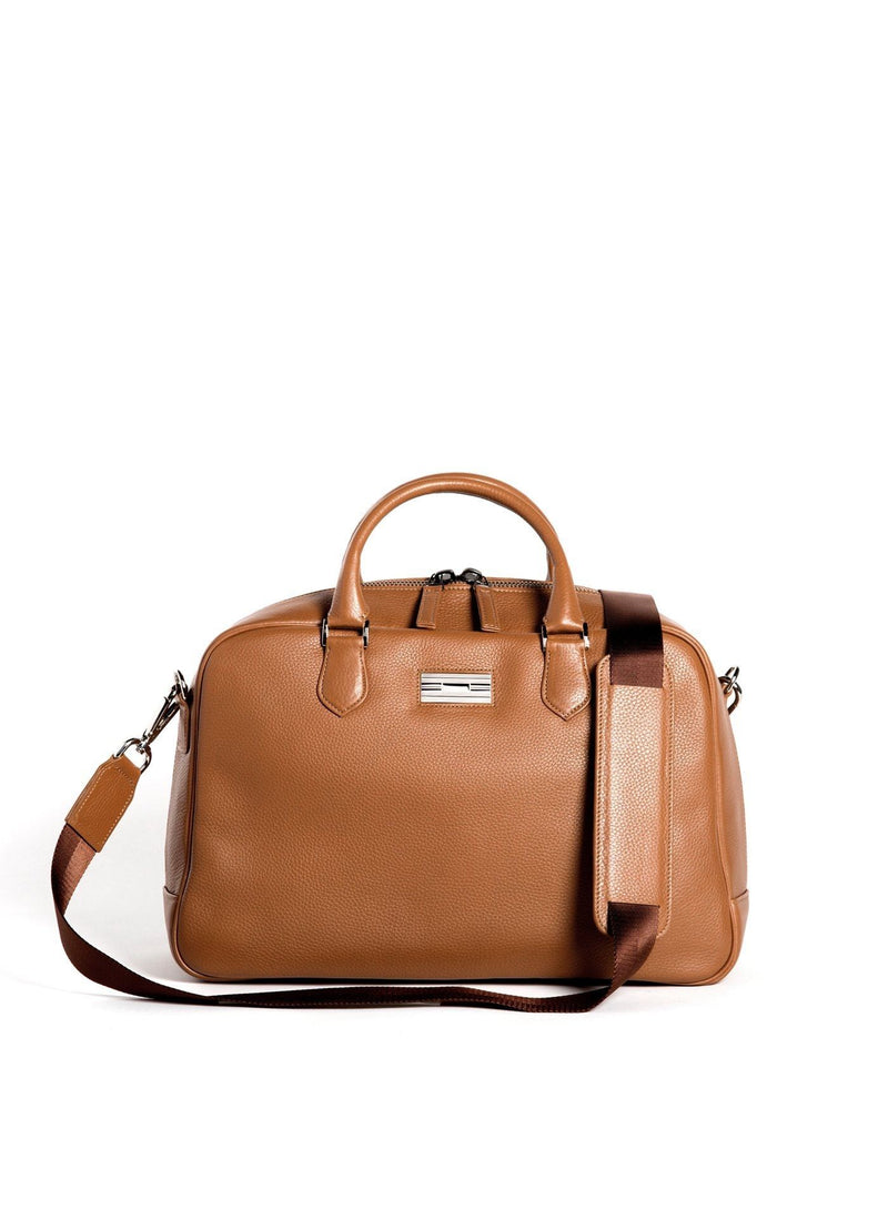 Newport Travel Satchel Bag in Cognac Leather  - Darby Scott